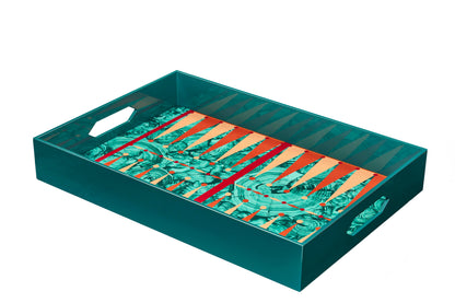 Malachite Lacquer Backgammon Tray