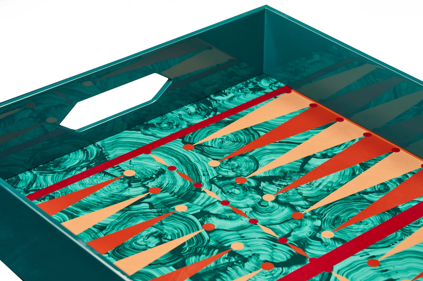 Malachite Lacquer Backgammon Tray