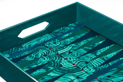 Malachite Lacquer Backgammon Tray