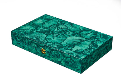 Hand Painted Malachite Lacquer Backgammon Board