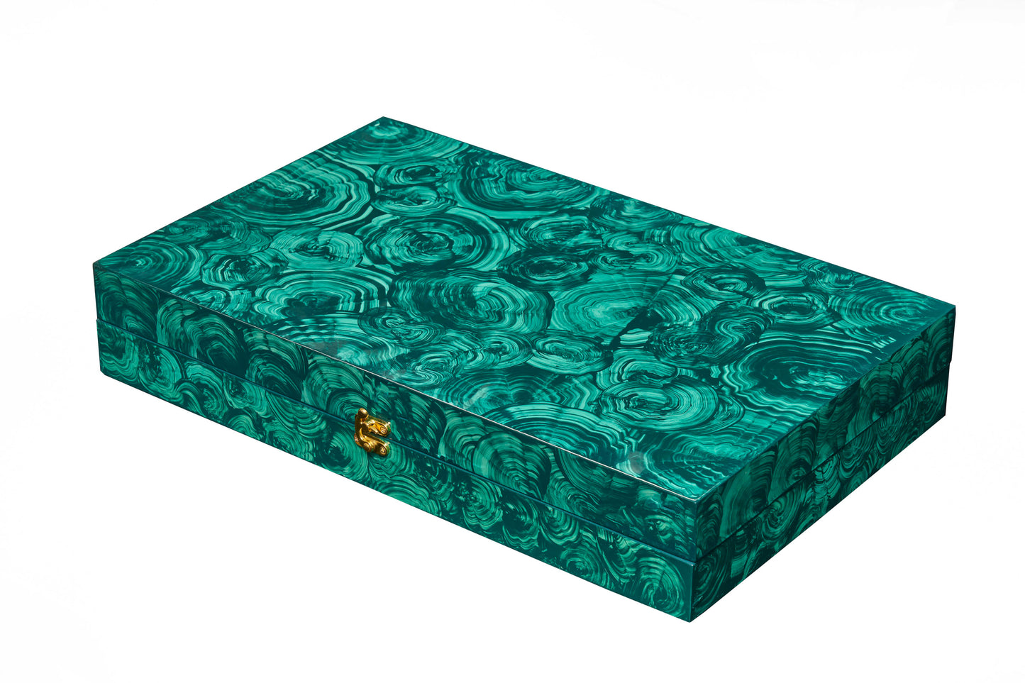 Hand Painted Malachite Lacquer Backgammon Board