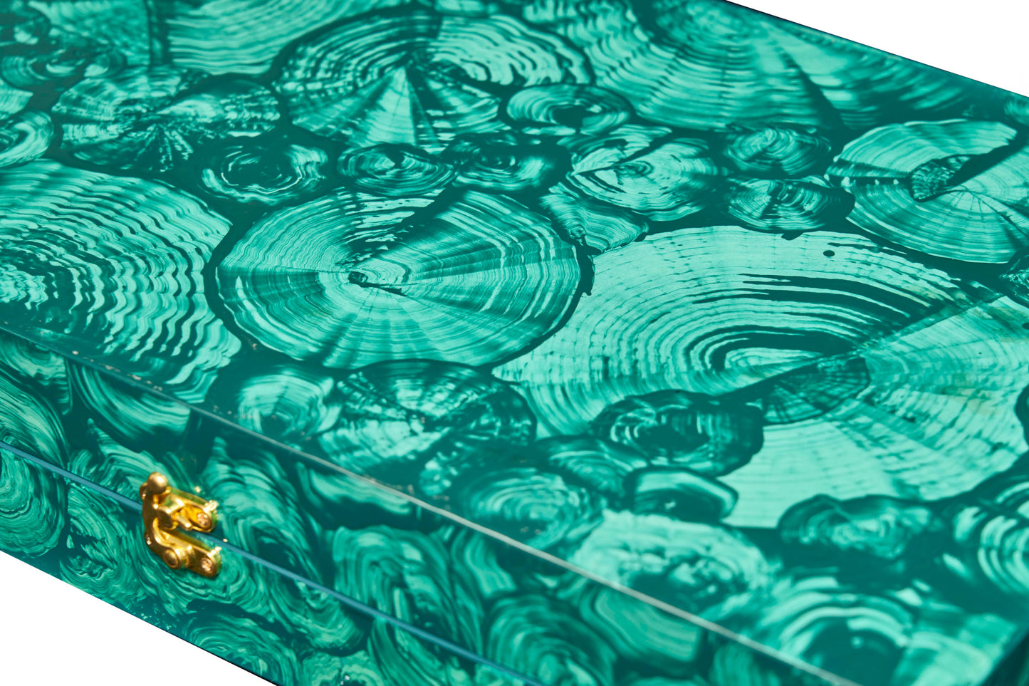 Hand Painted Malachite Lacquer Backgammon Board