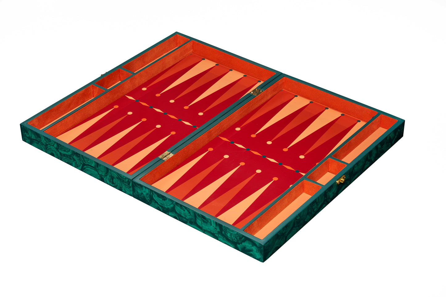 Hand Painted Malachite Lacquer Backgammon Board