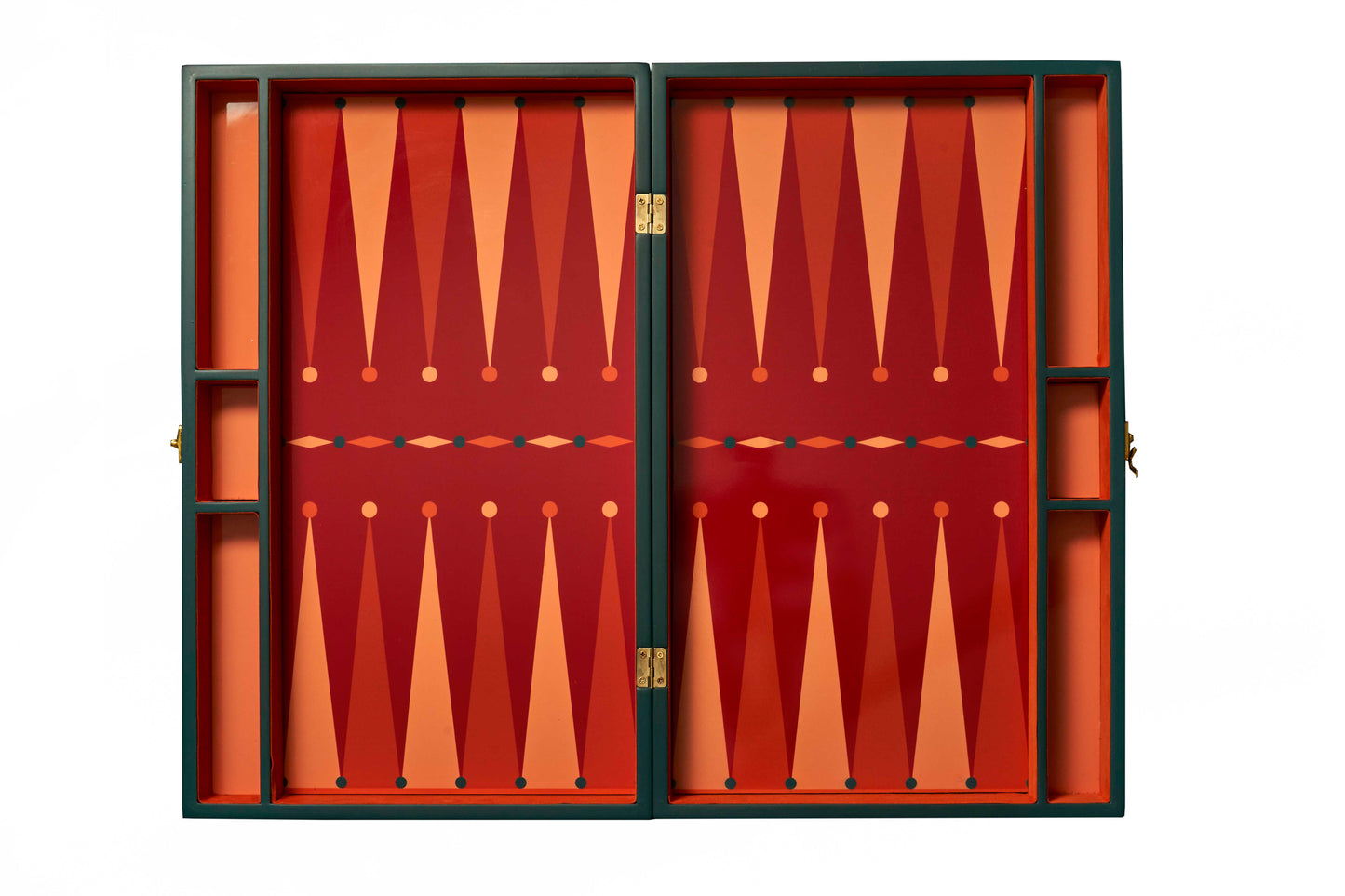 Hand Painted Malachite Lacquer Backgammon Board