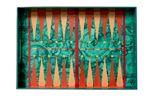 Malachite Lacquer Backgammon Tray