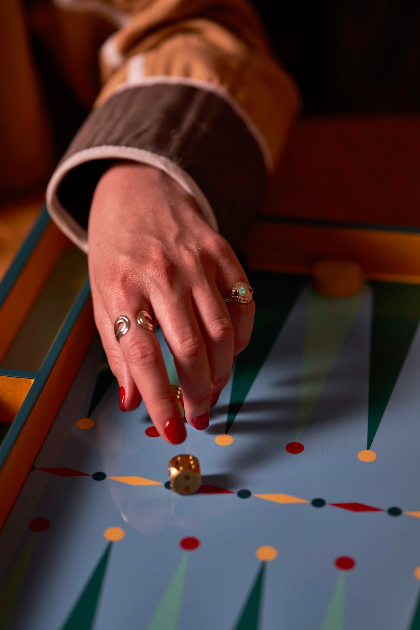 Hand Painted Malachite Lacquer Backgammon Board